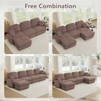 137" Oversize Chenille U-Shaped Sofa
