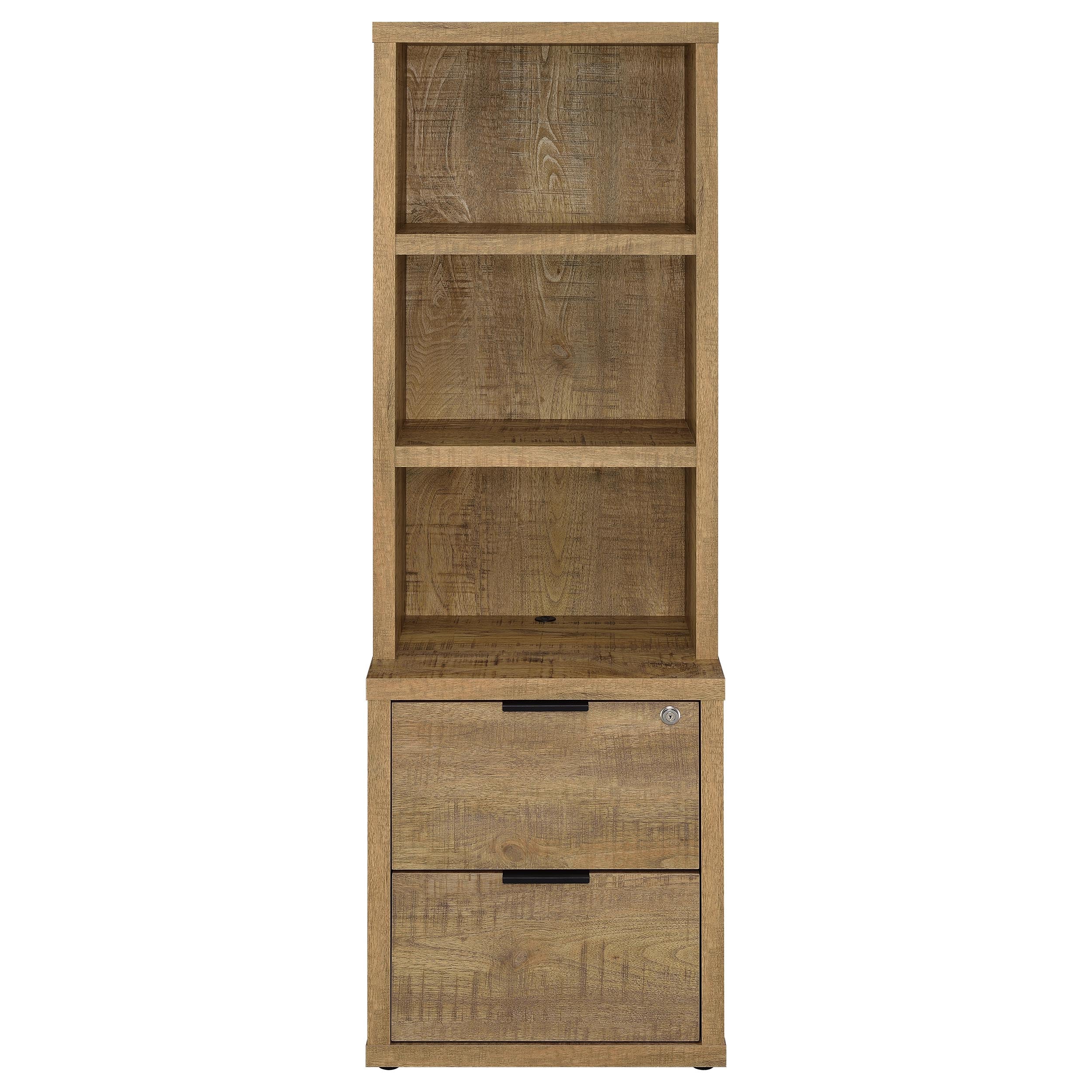 Geary Mango 3-Piece Wall Unit Bookcase Set with USB