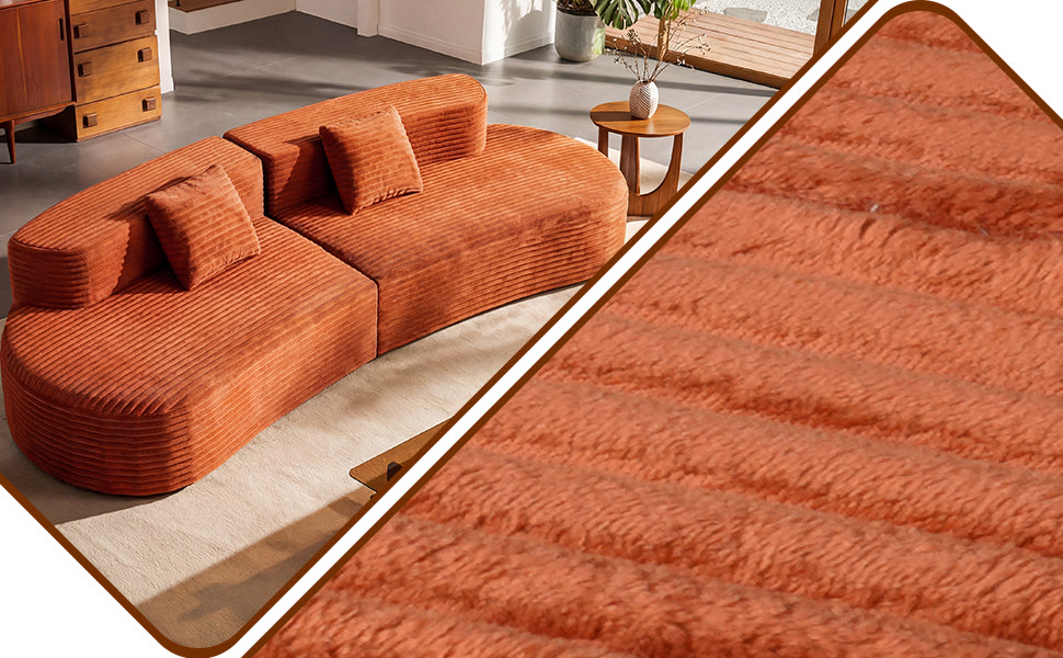 108.6-Inch Curved Combination Sofa With Modern Cloud Pattern