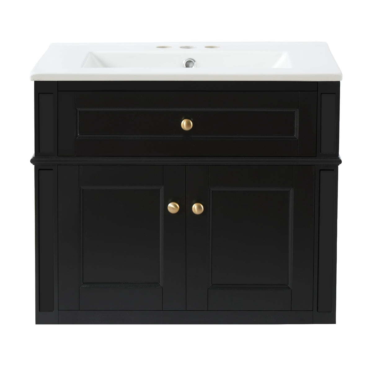 24" Wall Mounted Modern Bathroom Vanity with Soft-Close Hinges