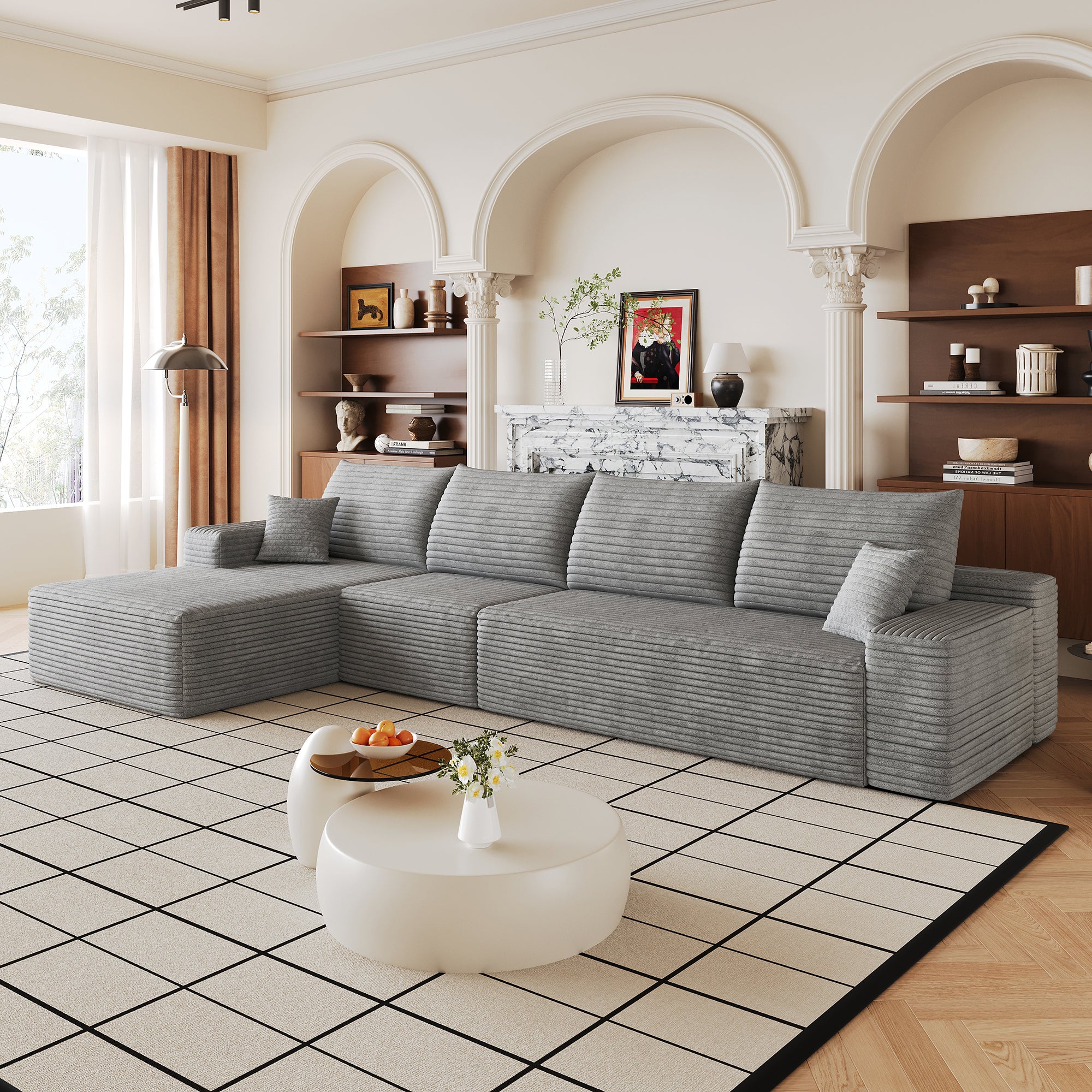 135" Cloud Sectional Couch with L-Shape Chaise