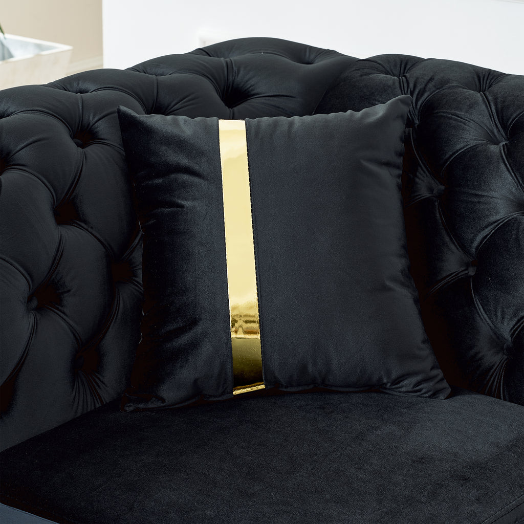 106 Inches L-Shaped Chesterfield Sectional Sofa Set