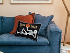 Trick or Treat Skeleton Velvet Throw Pillow – Halloween Lumbar Accent Set of 2