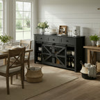 U_Style 55'' Sliding Barn Door Sideboard Buffet Cabinet