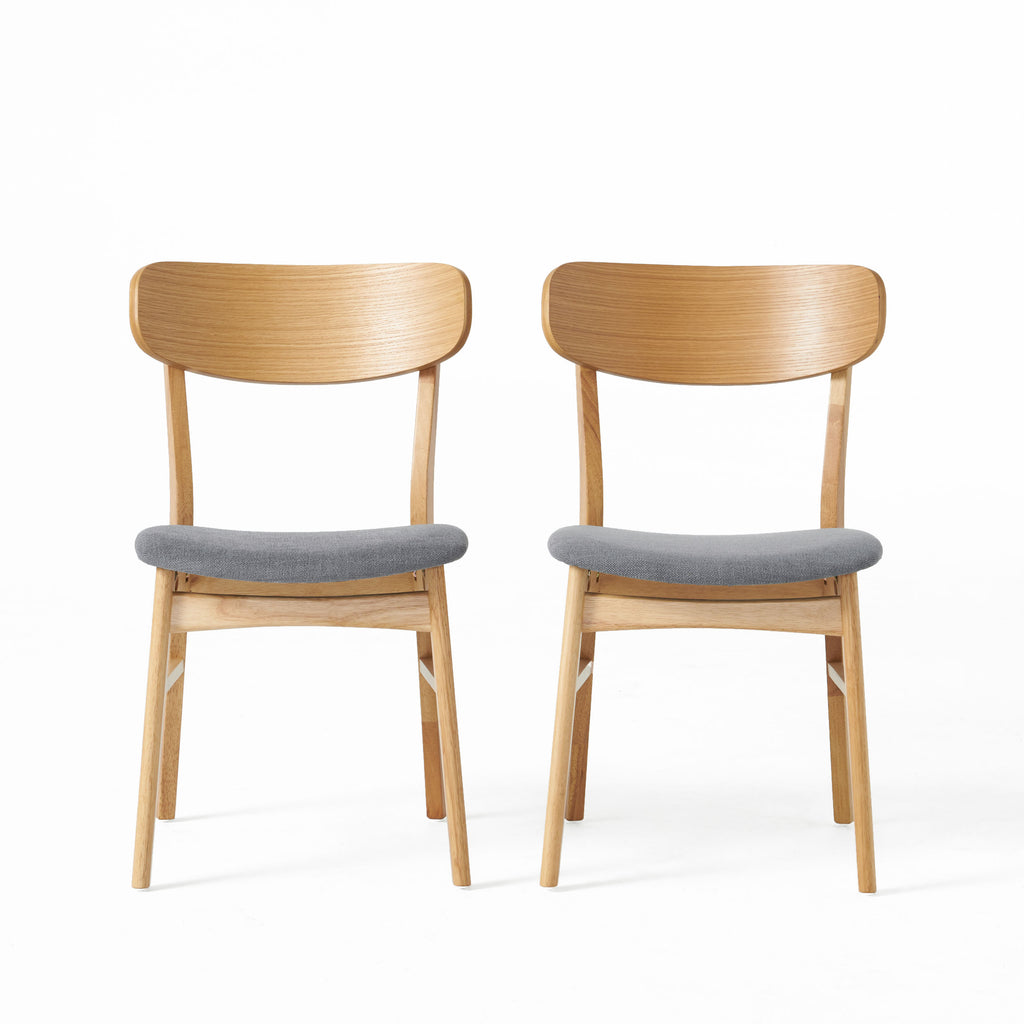 Upholstered Chenille Fabric Dining Chair Set of 2