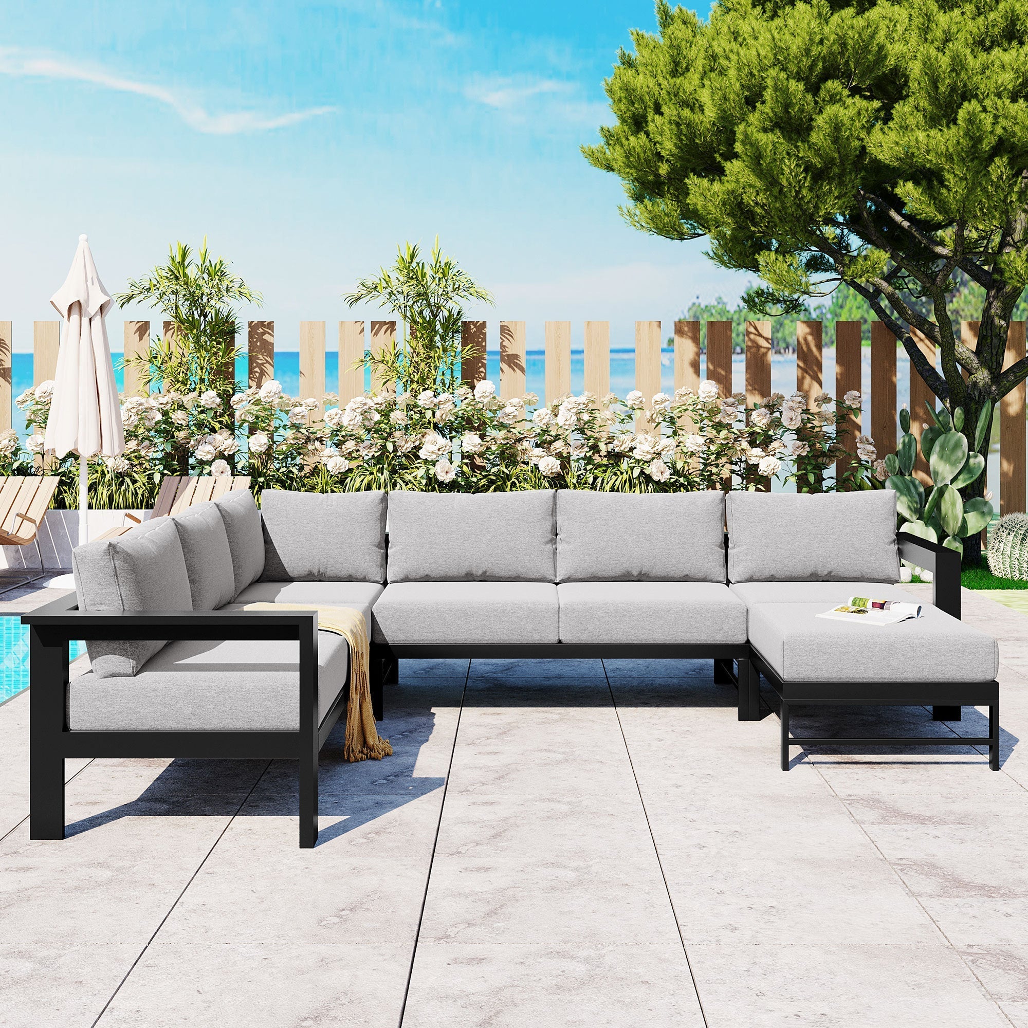 U_Style U-Shaped Outdoor Sectional Sofa Set