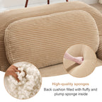 Three-Seat Modular Sofa with 3 Ottomans - Camel