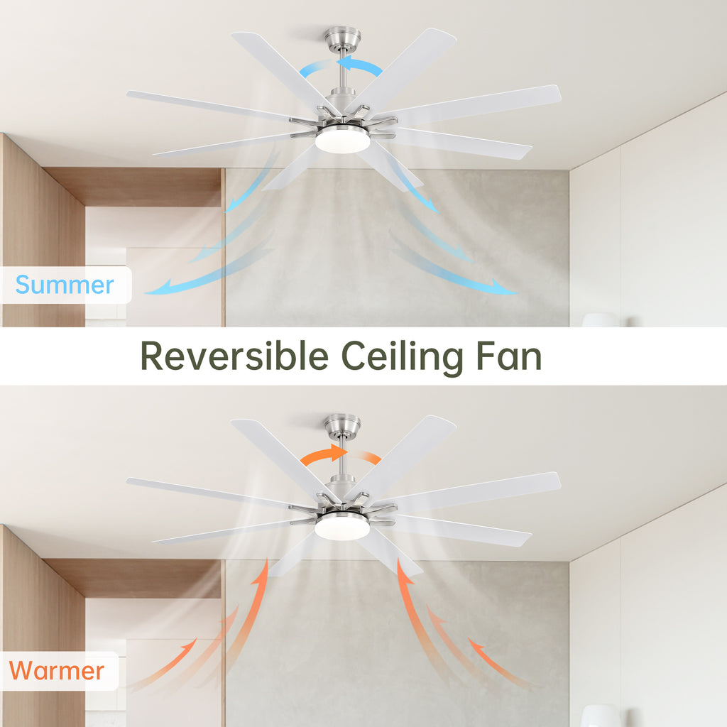 66 Inch Modern Ceiling Fan With Dimmable LED Light