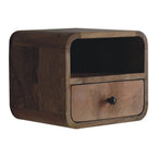 Extra Mini Wall-Mounted Curved Oak-ish Nightstand