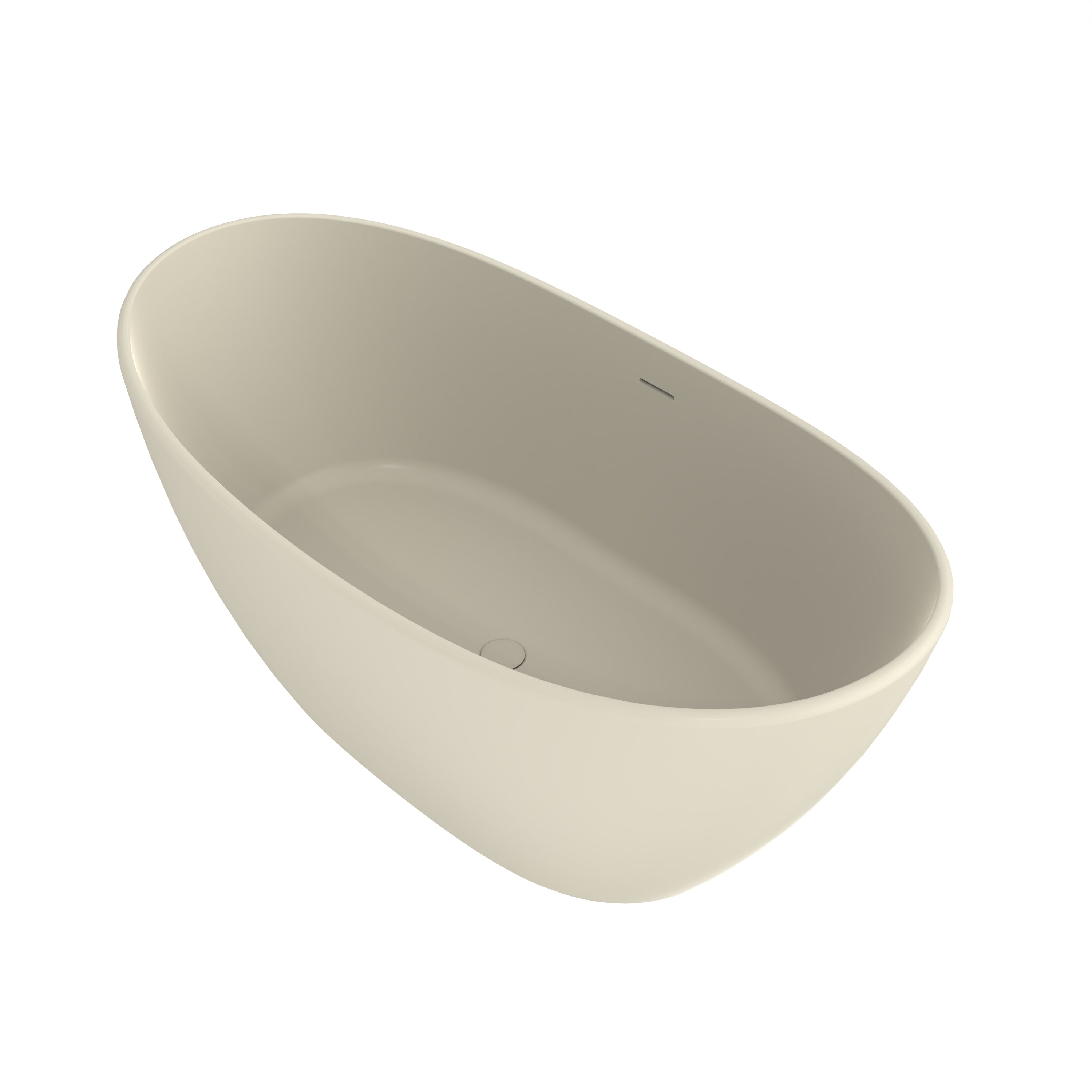 61 Inch Freestanding Solid Surface Soaking Bathtub