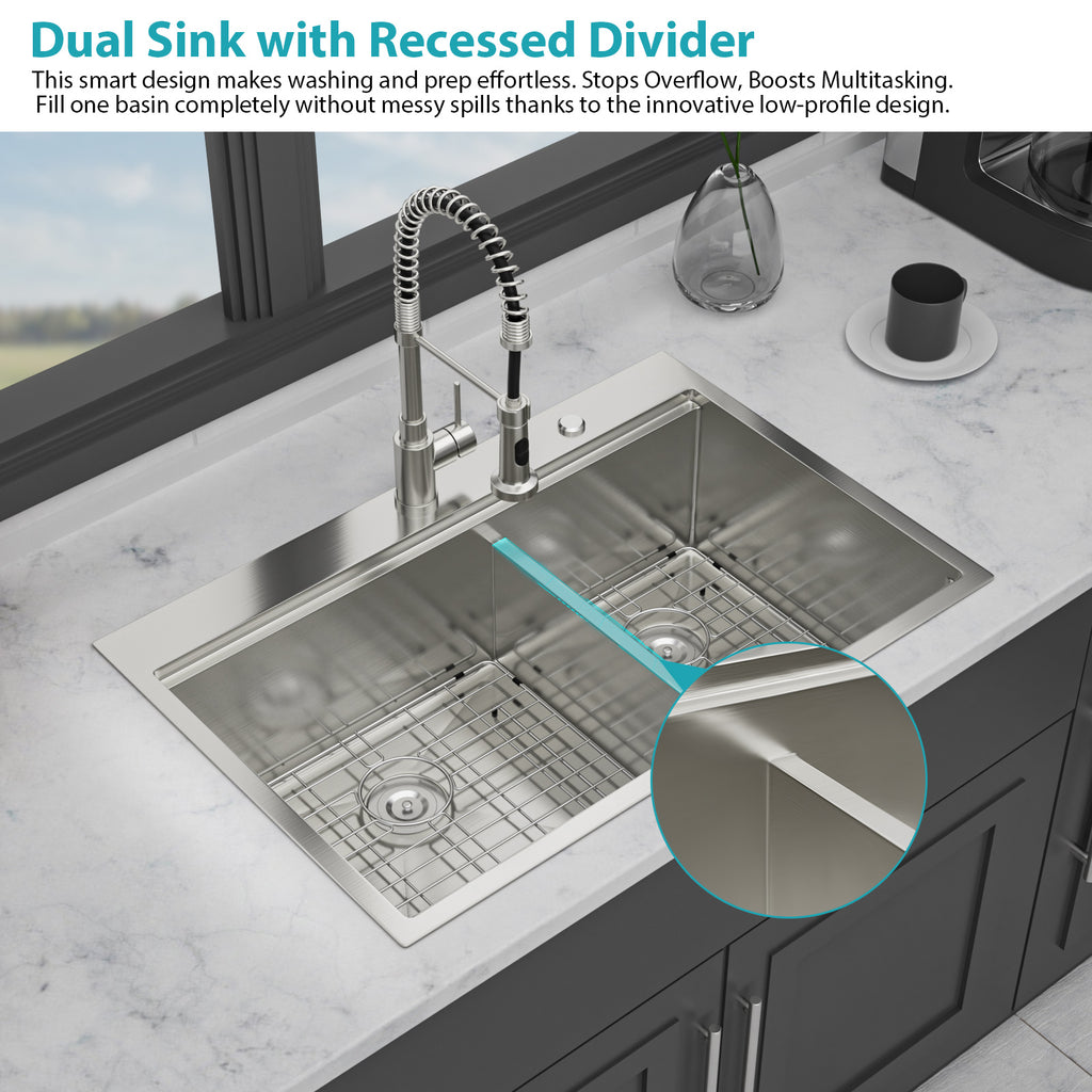 Topmount Drop in Kitchen Sink - Double Bowl (50/50)