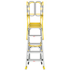 5 Step 375lbs Aluminum Rolling Platform Ladder