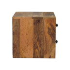 Solid Wood Solis Wall-Mounted Nightstand, 2-Drawers, Oak-ish