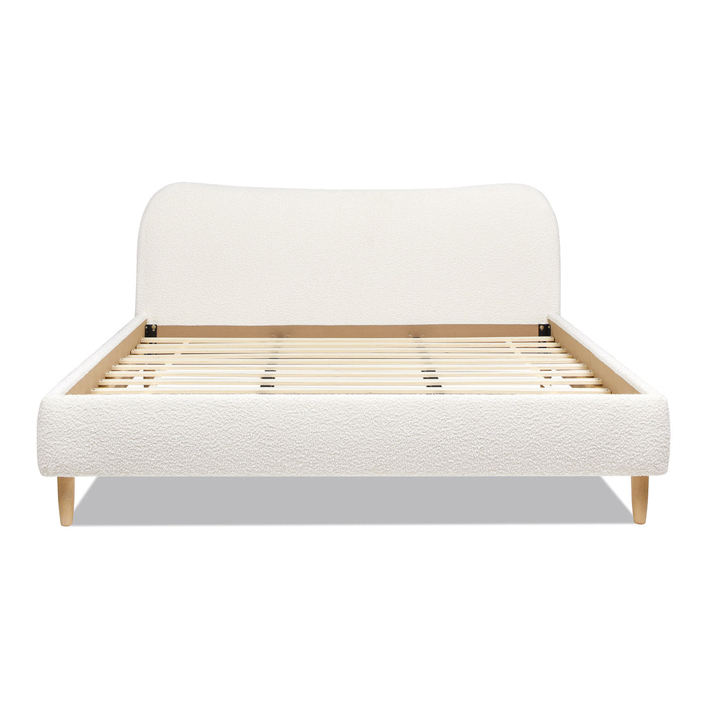 Roman Curved Headboard Upholstered Platform Bed, King