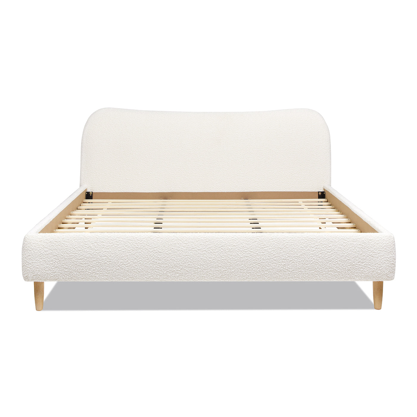 Roman Curved Headboard Upholstered Platform Bed, King