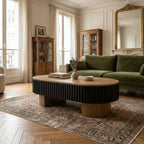 43.7" Oval Coffee Table With Hidden Storage