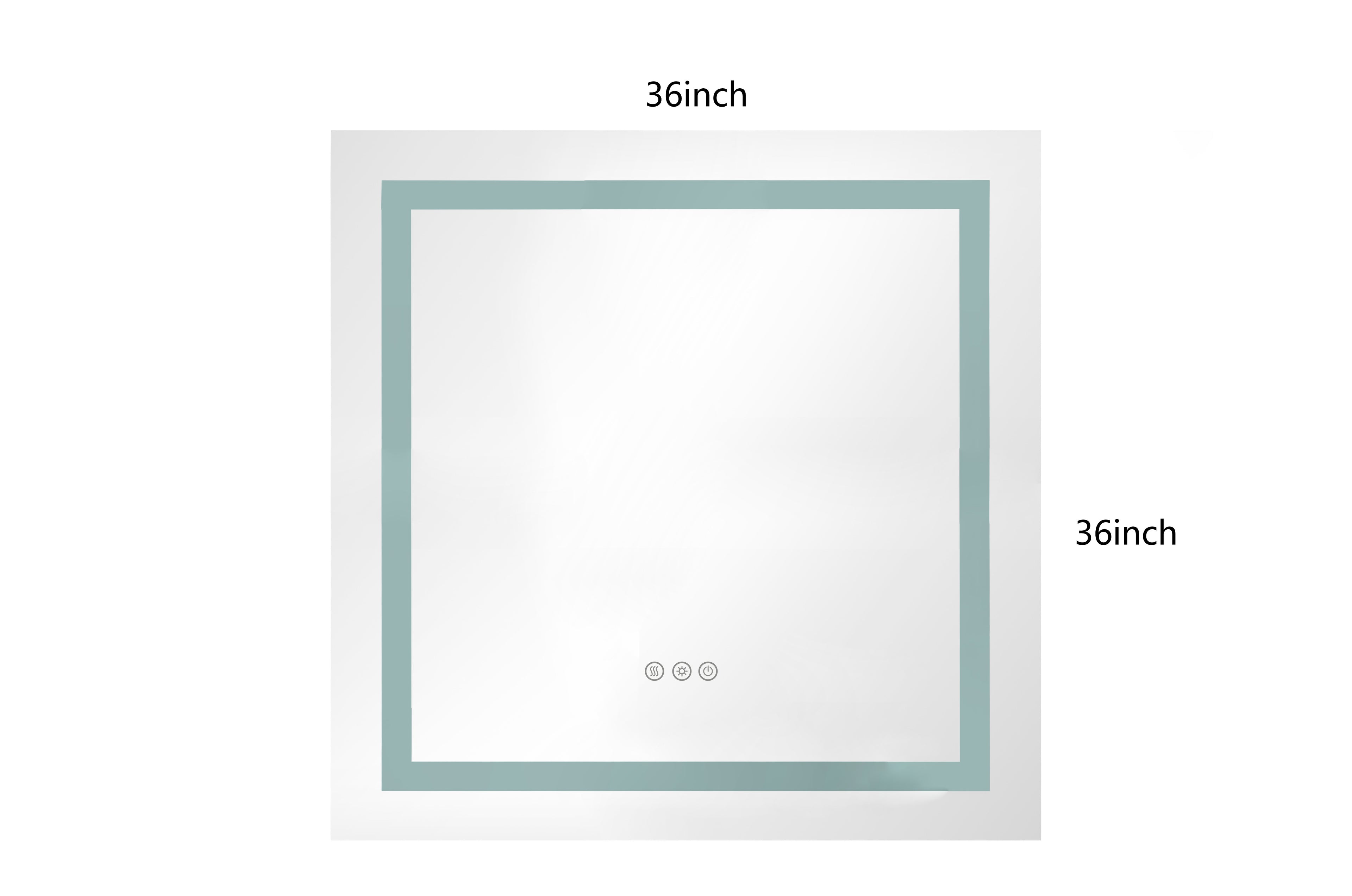 36 x 36 Inch LED Bathroom Mirror with Anti-Fog