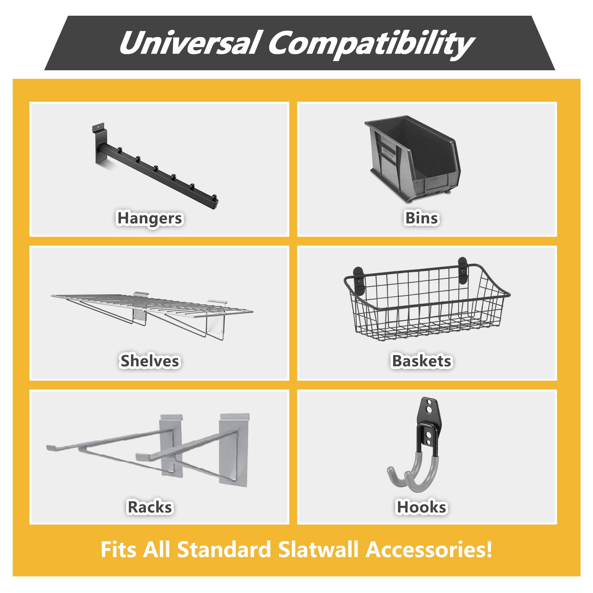 Heavy Duty PVC Slatwall Garage Organizer