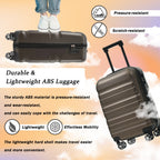 Hardshell ABS Luggage Set - 24-Inch Checked Suitcase