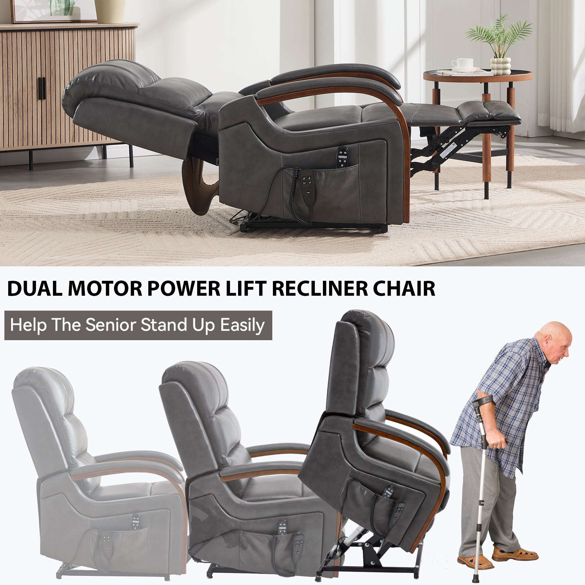 Power Dark Recliner Chair