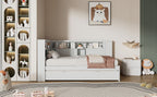Twin Size Wood Daybed with Storage Shelves, USB and Trundle