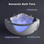 59" Light Luxury Double Corner Whirlpool Bathtub