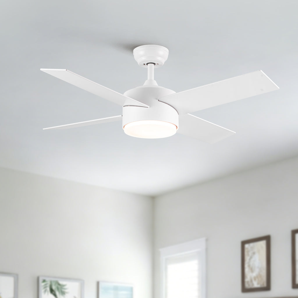 44" Ceiling Fan with Lights & Remote - Matte Finish