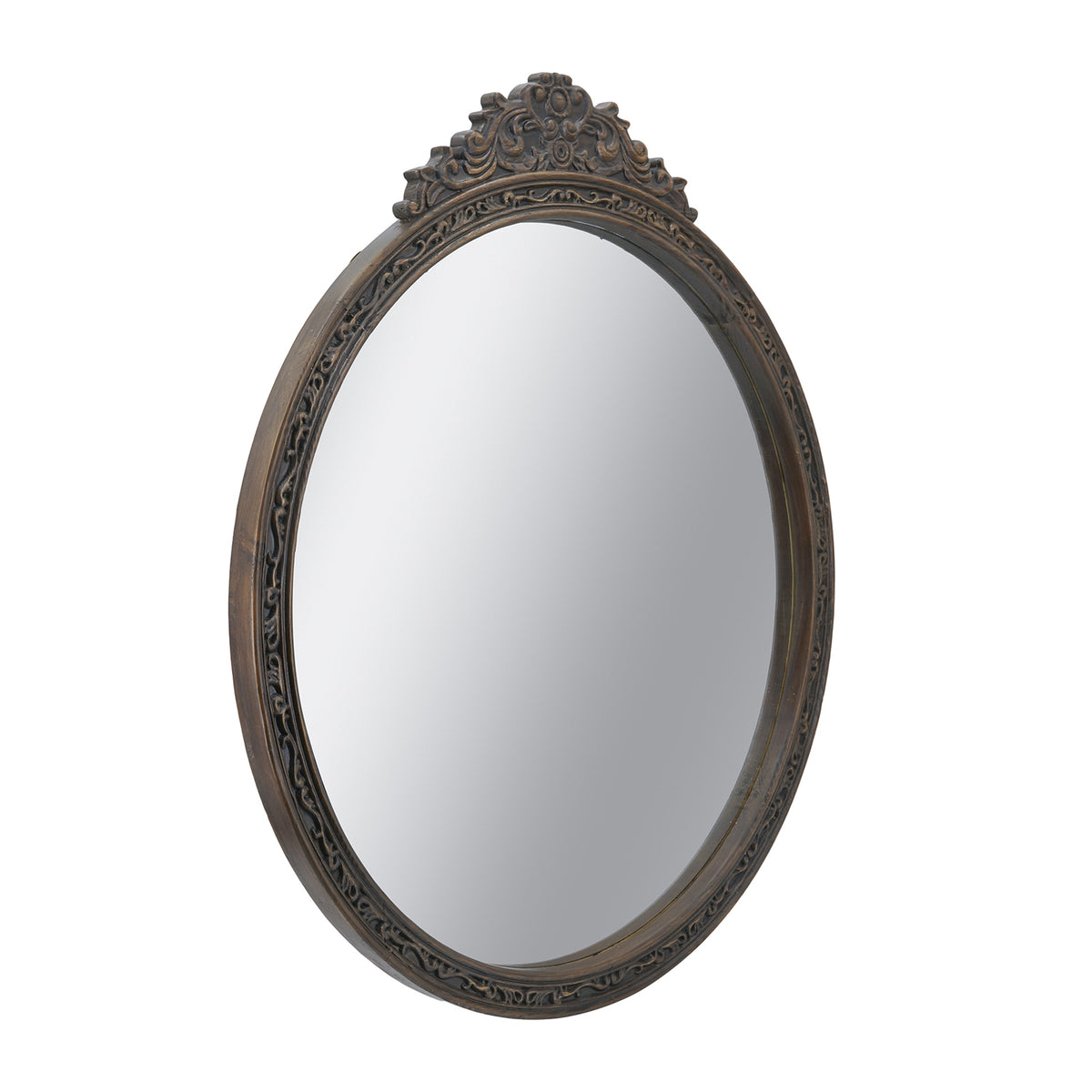 31.5" Round Antique Wall Mirror - Decorative Mirror for Entryway Living Room or Bathroom Vanity