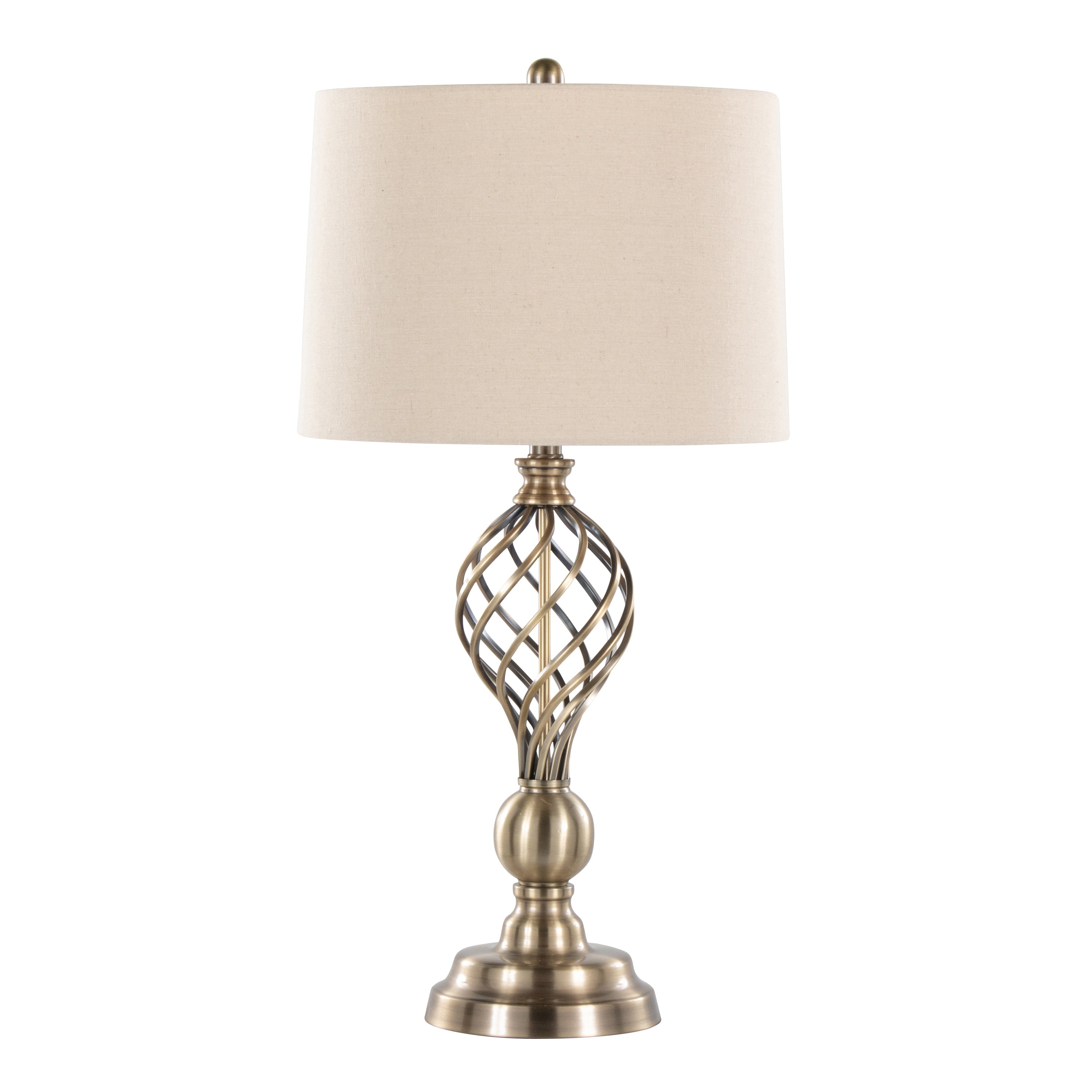 Linx Twist 29" Contemporary Metal Table Lamp Set of 2