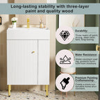 21.6" White Right Side Storage Bathroom Vanity