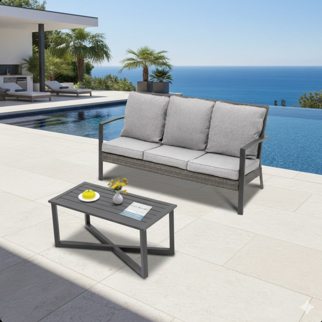 2-Piece Wicker Patio Conversation Set