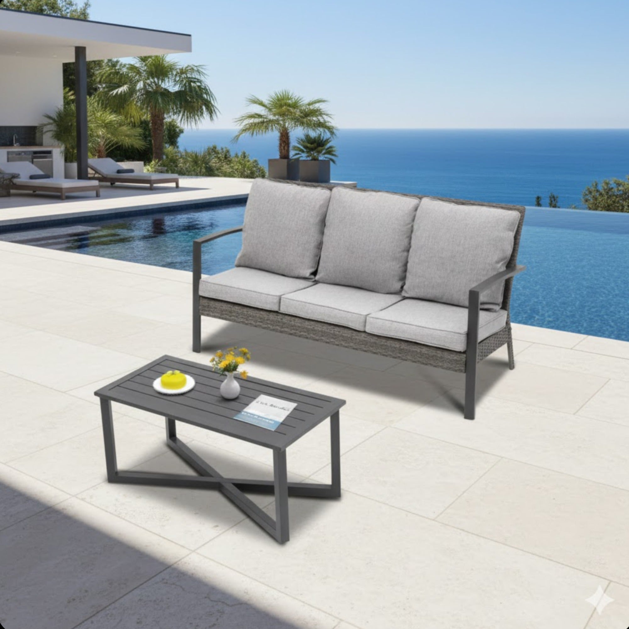 2-Piece Wicker Patio Conversation Set