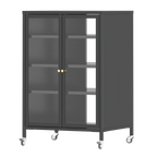 35.8" High Media Storage Cabinet with Wheels