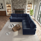 118" L-Shaped Sofa Couch with Pull-Out Bed