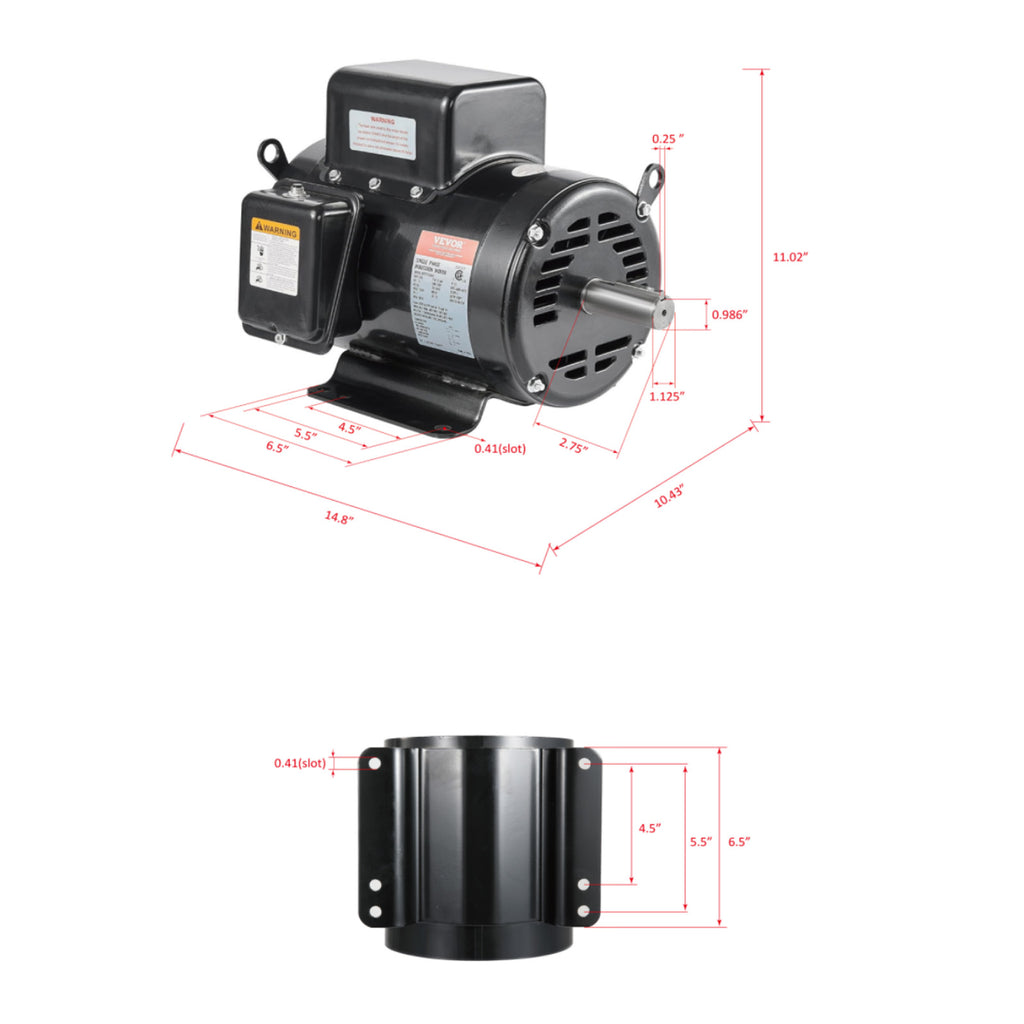 5HP Air Compressor Electric Motor (230V 25A)
