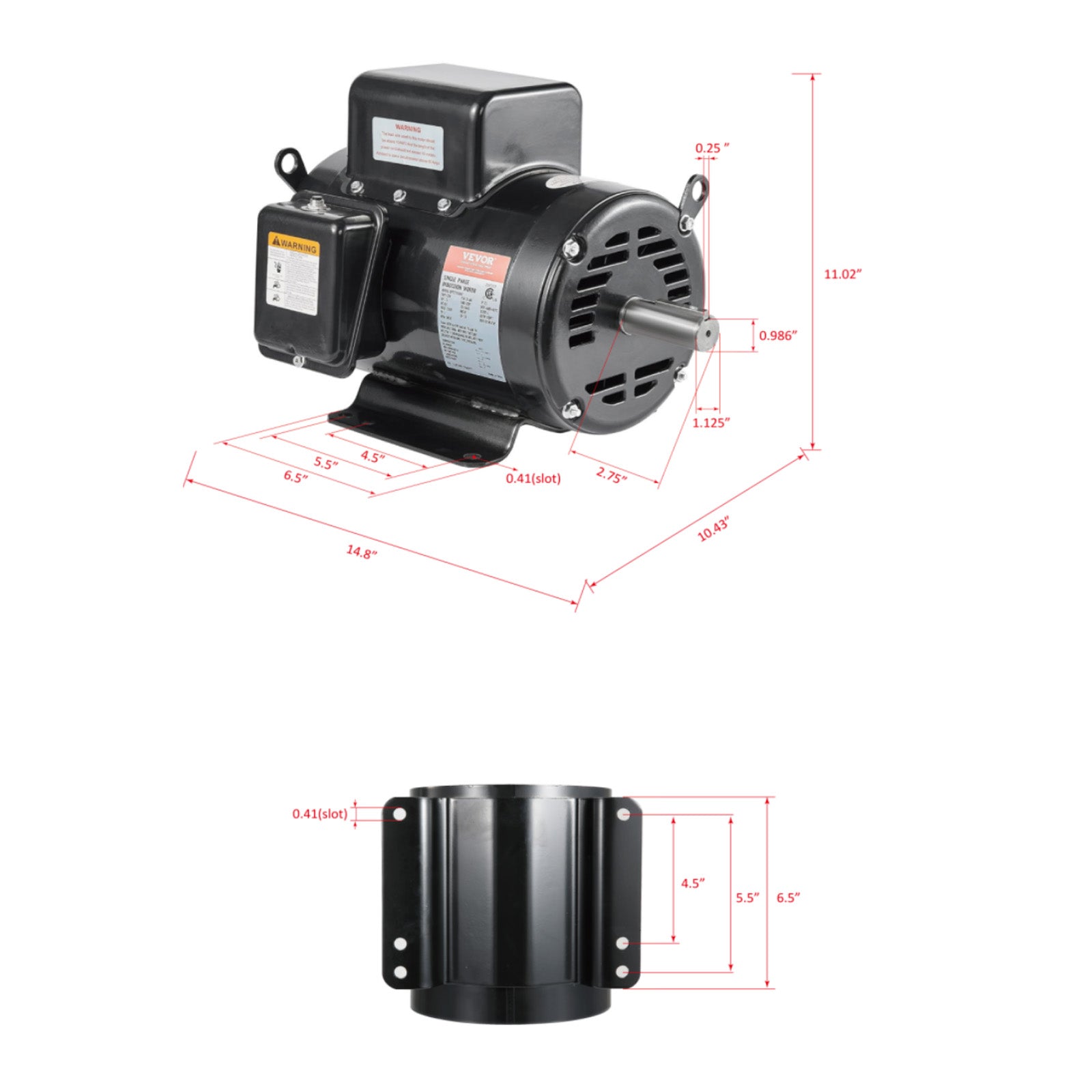 5HP Air Compressor Electric Motor (230V 25A)