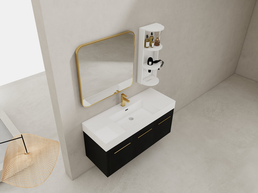 48 Inch Wall-Mounted Bathroom Vanity with Sink