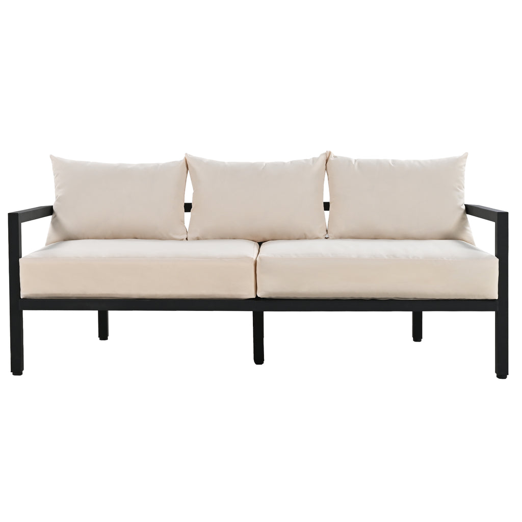 U_Style Multi-Person Outdoor Steel Sofa Set with Coffee Table