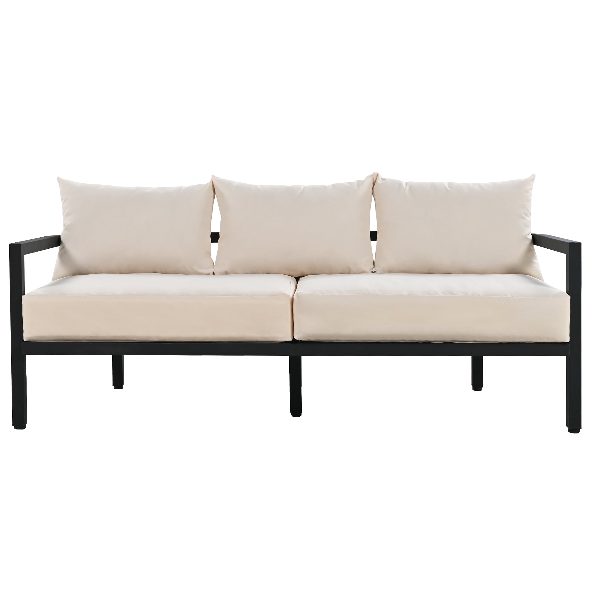 U_Style Multi-Person Outdoor Steel Sofa Set with Coffee Table