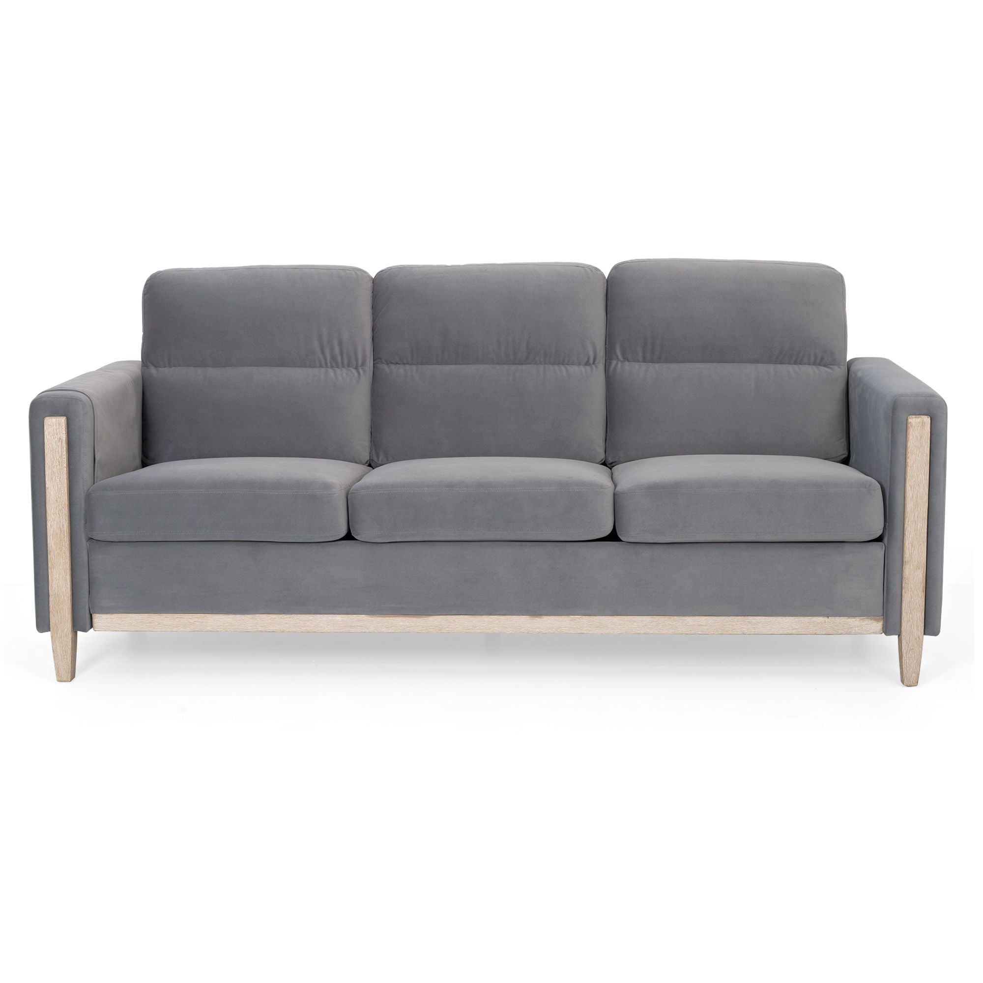 Comfortable Solid Wood Three-Seater Sofa
