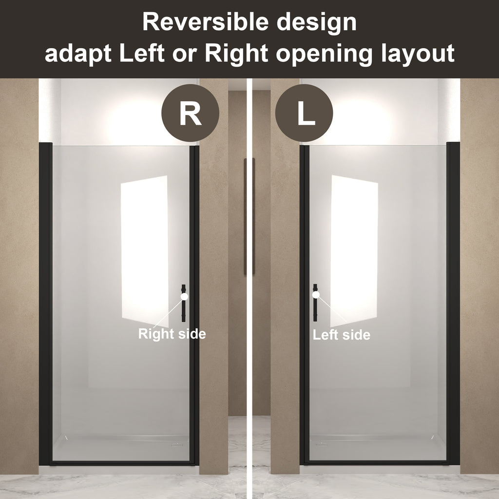 34"x 72" Pivot Shower Door, Matte
