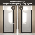 28"x 72" Pivot Shower Door, Matte