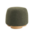 Fully Assembled Round Soft Teddy Fabric Upholstered Ottoman