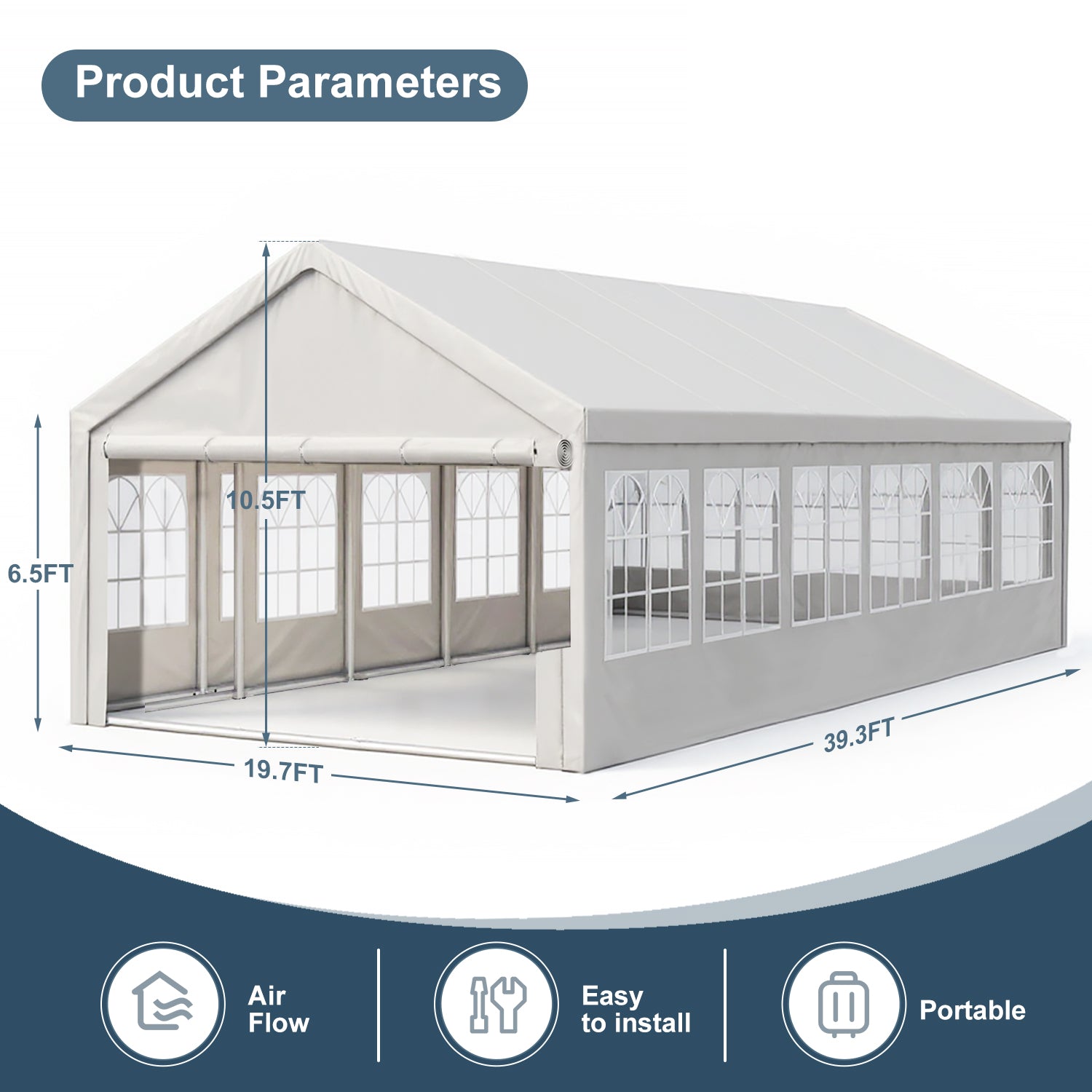 20'x40' Carport Canopy Tent
