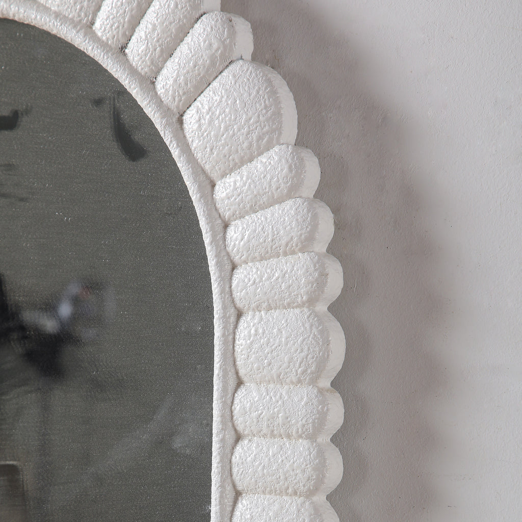24"x36" Oval Scalloped Wall Mirror