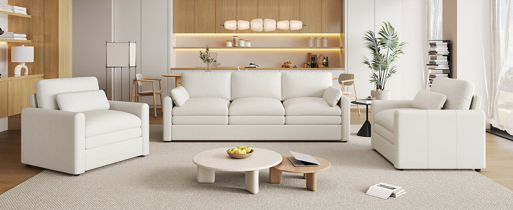 Cozy Upholstered Sofa Set Oversized Comfy Cloud Sofa