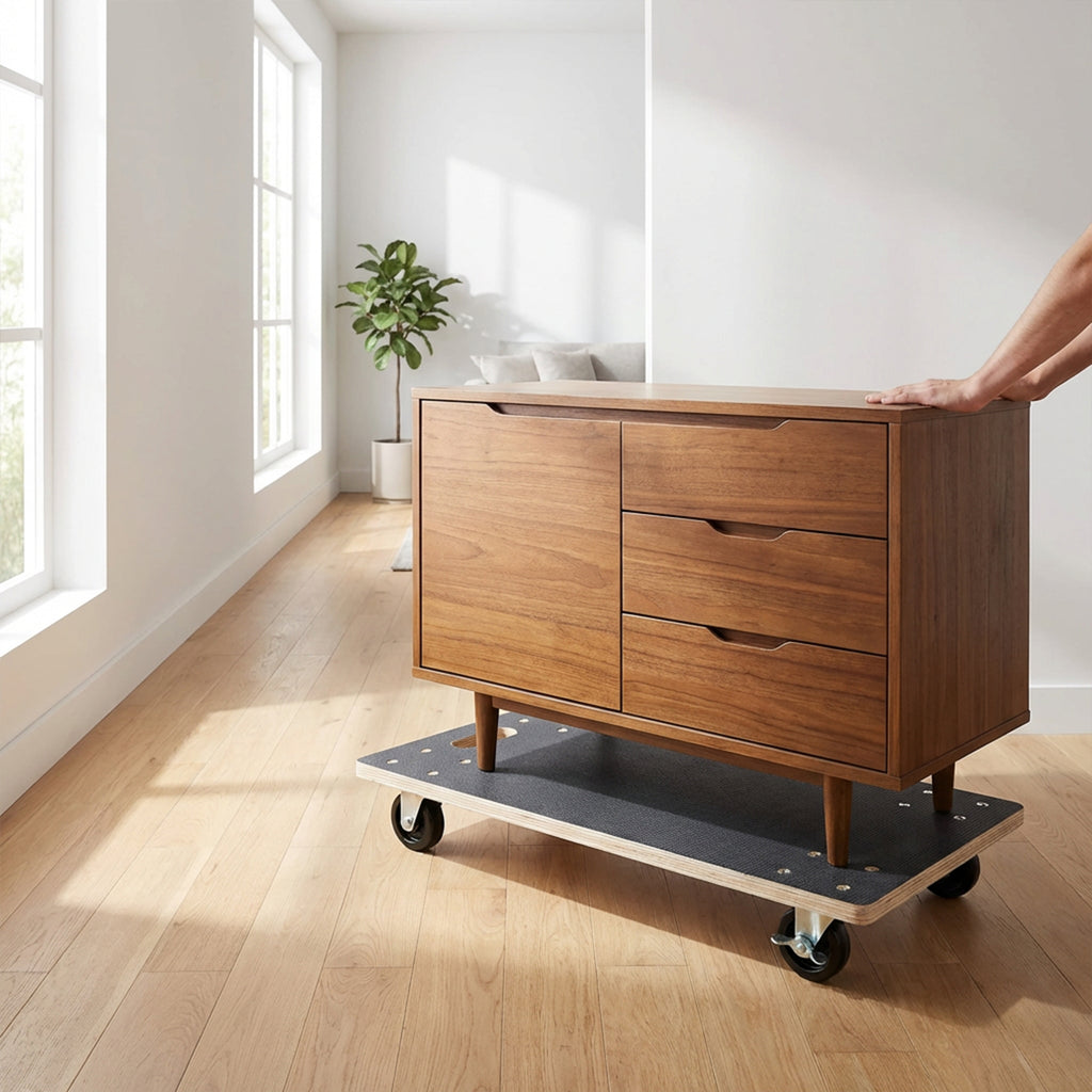 Furniture Moving Wooden Dolly with 4 PP Wheels