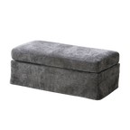 46" Wide Modern Upholstered Chenille Ottoman