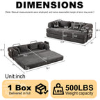 78.7-Inch Convertible Sleeper Sofa Bed with Cylindrical Pillow