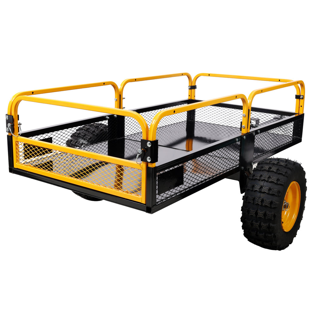 Heavy-Duty Tow-Behind Dump Cart 1000 lbs Load Capacity